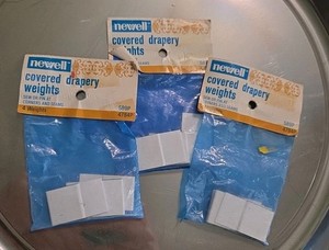 Lot of 3 Packages-12 Pieces In All -NEWELL Covered Drapery Weights