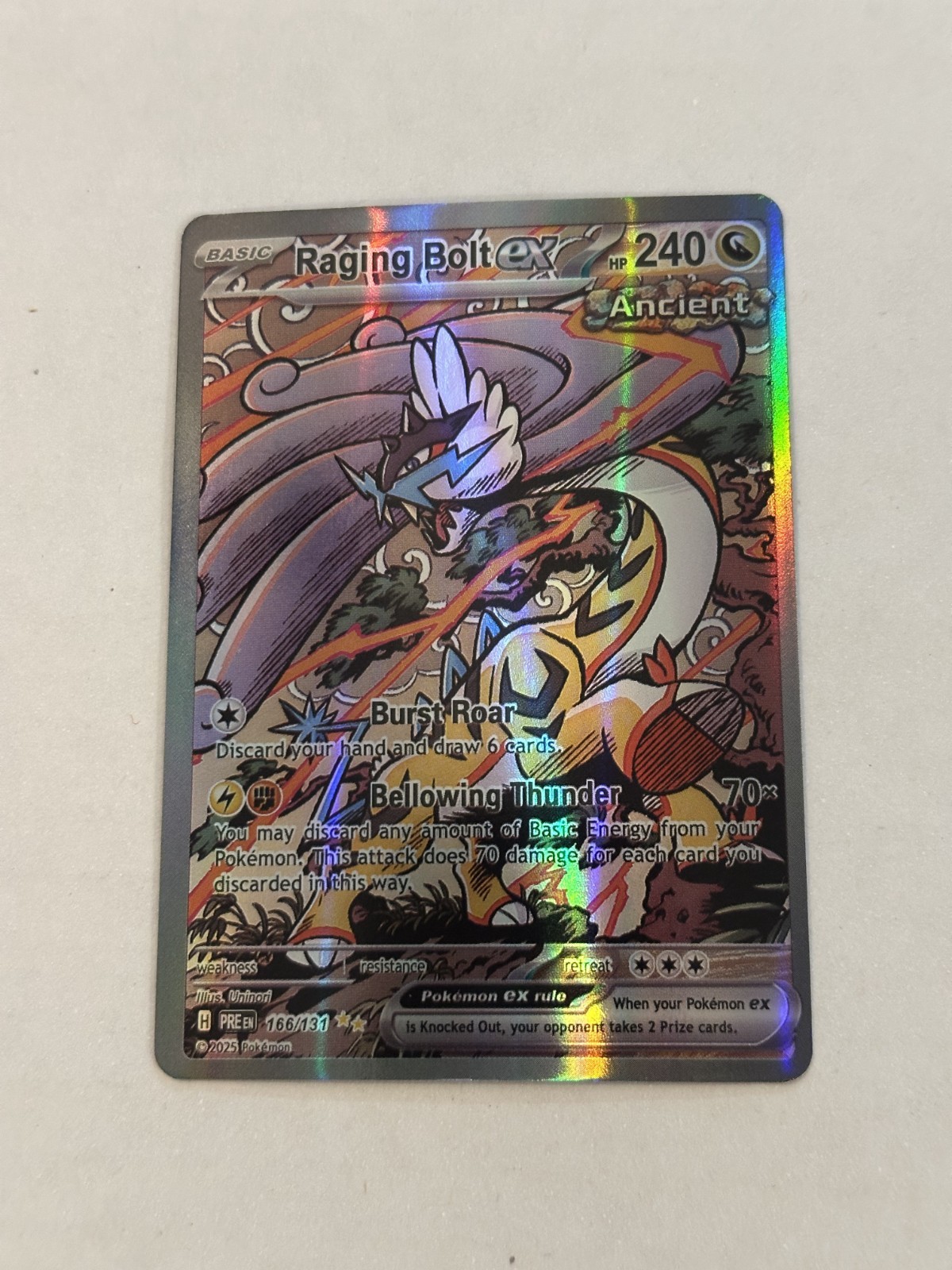 Raging Bolt EX | 166/131 | Full Art SIR | Pokemon Prismatic Evolutions (Replica)