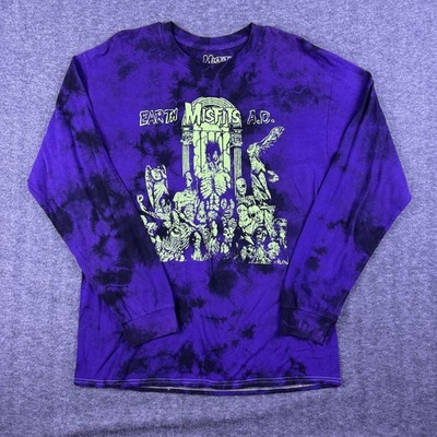Misfits Shirt Mens Large Purple Earth A.D. Long Sleeve Tie Dye Band Graphic Tee