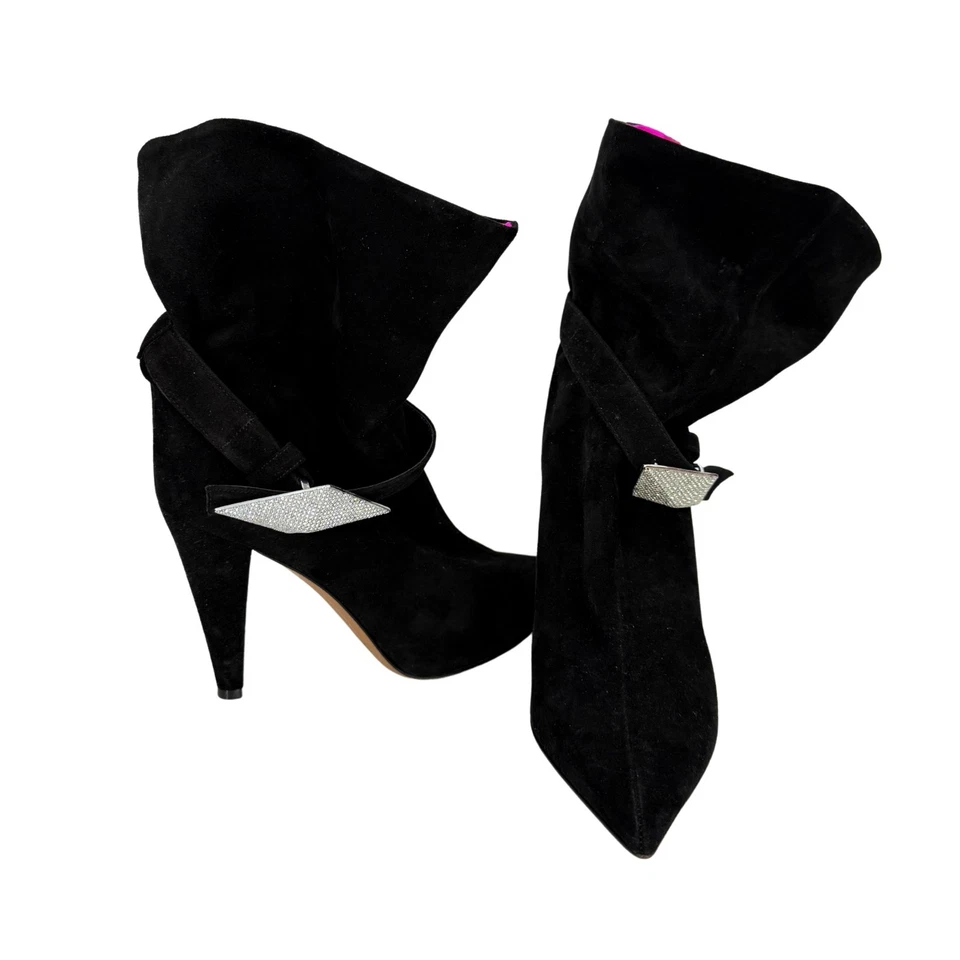 $475 Alexandre Vauthier gamuza cristal botas talla 7.5 / eu 37.5 Foto 2 de 4