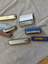 Vintage 6 Harmonicas 3 With Boxes