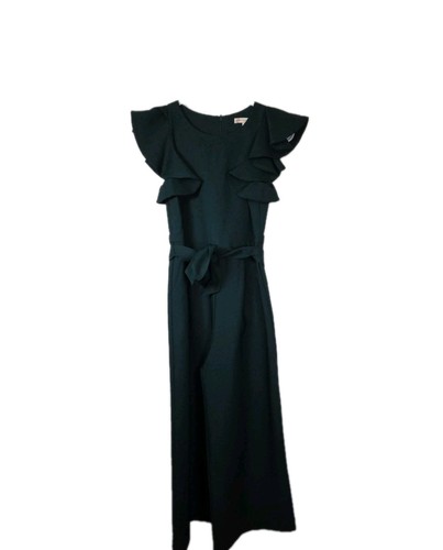GB Big Girls Front Tiered Ruffle Sleeve Jumpsuit Green Size 12 - Picture 2 of 4