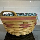 Longaberger Basket Christmas Collection Edition 1999 Popcorn w/ Fabric & Plastic — photo 6