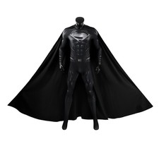 Xcoser Justice League Black Superman Men Cosplay Replica Jumpsuit Suit Halloween