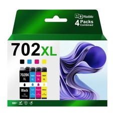 4PK 702XL T702XL Ink Cartridges Compatible for Epson Workforce Pro WF3720/3725