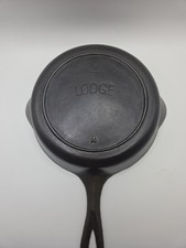 Vintage Lodge #4 A Cast Iron Skillet Arched L...