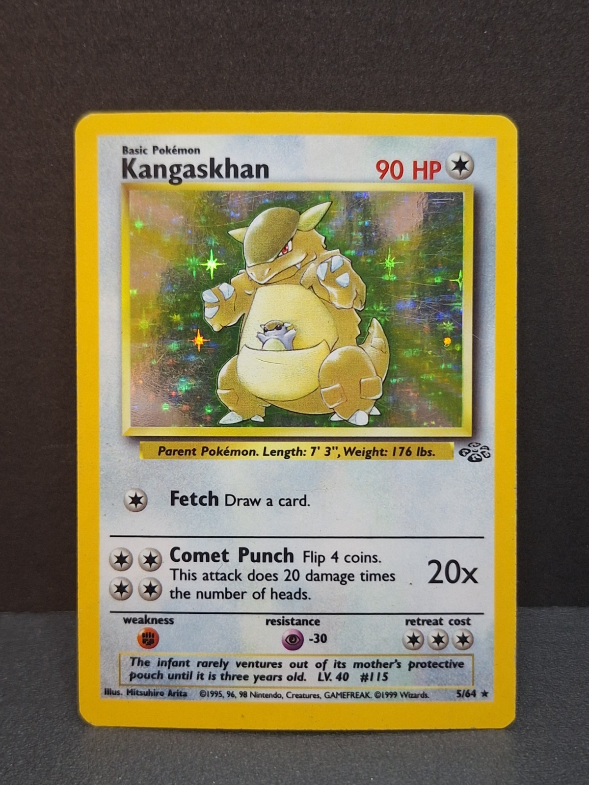 Kangaskhan Jungle Holo Rare 5/64 Pokemon Card TCG WOTC Mitsuhiro Arita VTG 1999