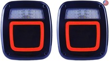 Smoked Halo Tail Lights Square Rear Combination Tail Lights Lamps Assembly