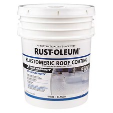 Rust-Oleum 301994 Elastomeric Roof Coating, 4.75 Gal., White, Surface: Metal