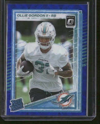 2025 Donruss Optic Football #218 Ollie Gordon II Blue Scope Rated Rookie