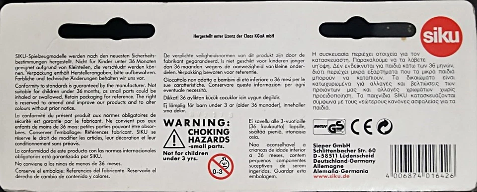 SIKU 1642 Trattore CLASS con rimorchio cisterna - scala H0 - Immagine 2 di 4