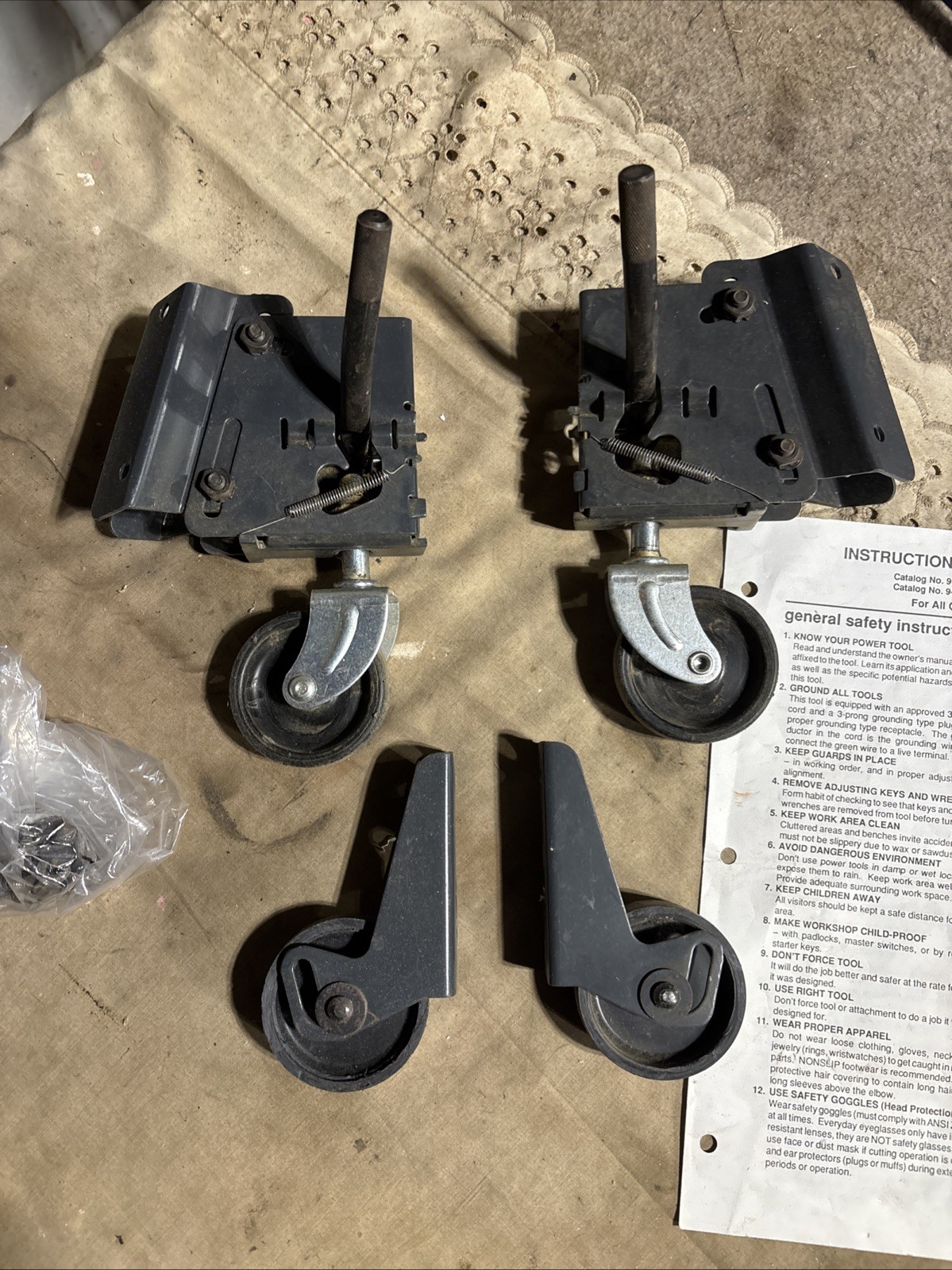 CRAFTSMAN Table Saw Radial Jointer Wheels  Casters Tapered Stand Mobile Ex Cond