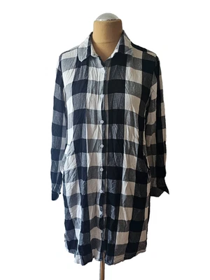 VRS Gr.M Blusenkleid lässig kariert Taschen oversize Tunika - Bild 1 von 4
