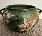 Vintage Roseville Pottery Large Magnolia Jardiniere Green Vase #665-8