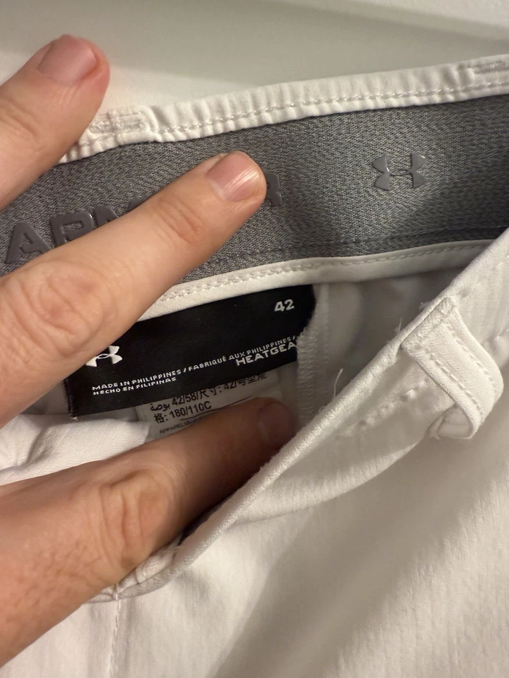 Pantalones Cortos Under Armour Para Hombre 42 Blanco Rendimiento Elastizados Golf Chino Foto 2 de 4