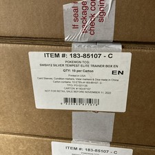 Pokemon English SWSH12 Silver Tempest Elite Trainer Box SEALED CASE! (10 ETB's)