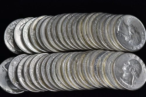 $10 dollar face value BU 1964 90% Silver Quarters