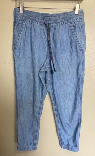 J. Crew Point Sur Seaside Pants 100% cotton chambray pull on jogger size 2