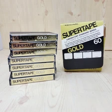 Lot of 7 Realistic Supertape Gold 60 Audio Cassette Recording Tapes NEW UNUSED