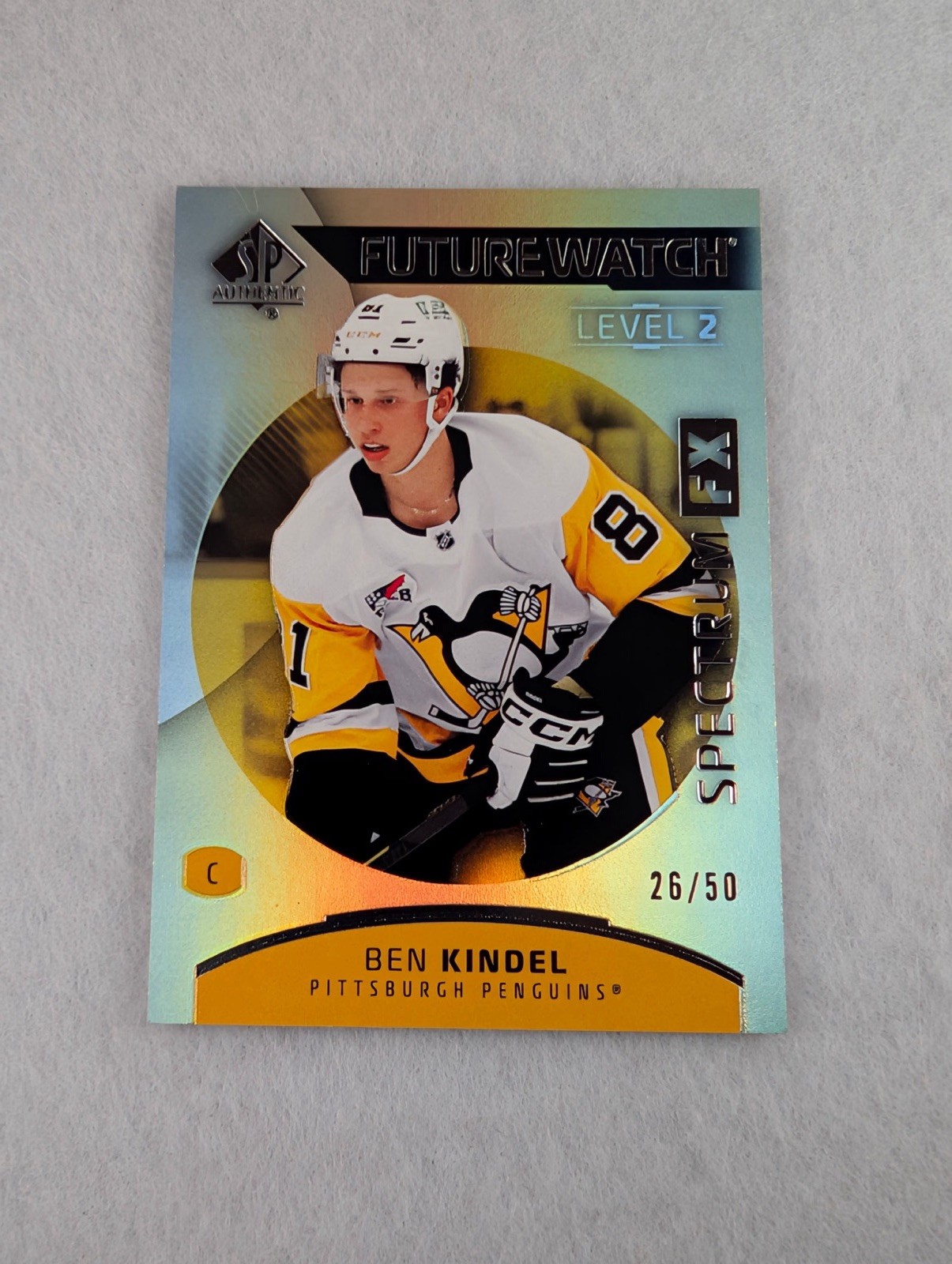 2025-26 SP Authentic Spectrum Fx Gold Level 2 Ben Kindel Rookie /50 #S-81