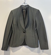 Anne Klein Womens Gray Textured Blazer Jacket Career Size 6 C 