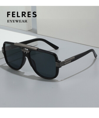 Men Square Double Bridge Sunglasses Retro Outdoor Shade Glasses UV400 New