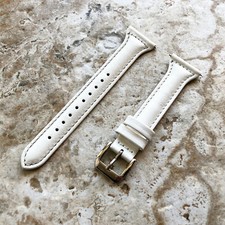 White Slim Leather Band Strap for Garmin Forerunner 570 47mm, 265 and 255 -B22