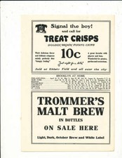 1925 Cincinnati Reds vs Brooklyn Robins baseball program