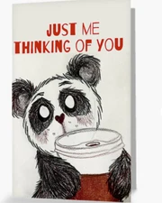 DIGITAL Me Thinking Of You O.o (While Cracked Out on Coffee) PANDA Greeting Card