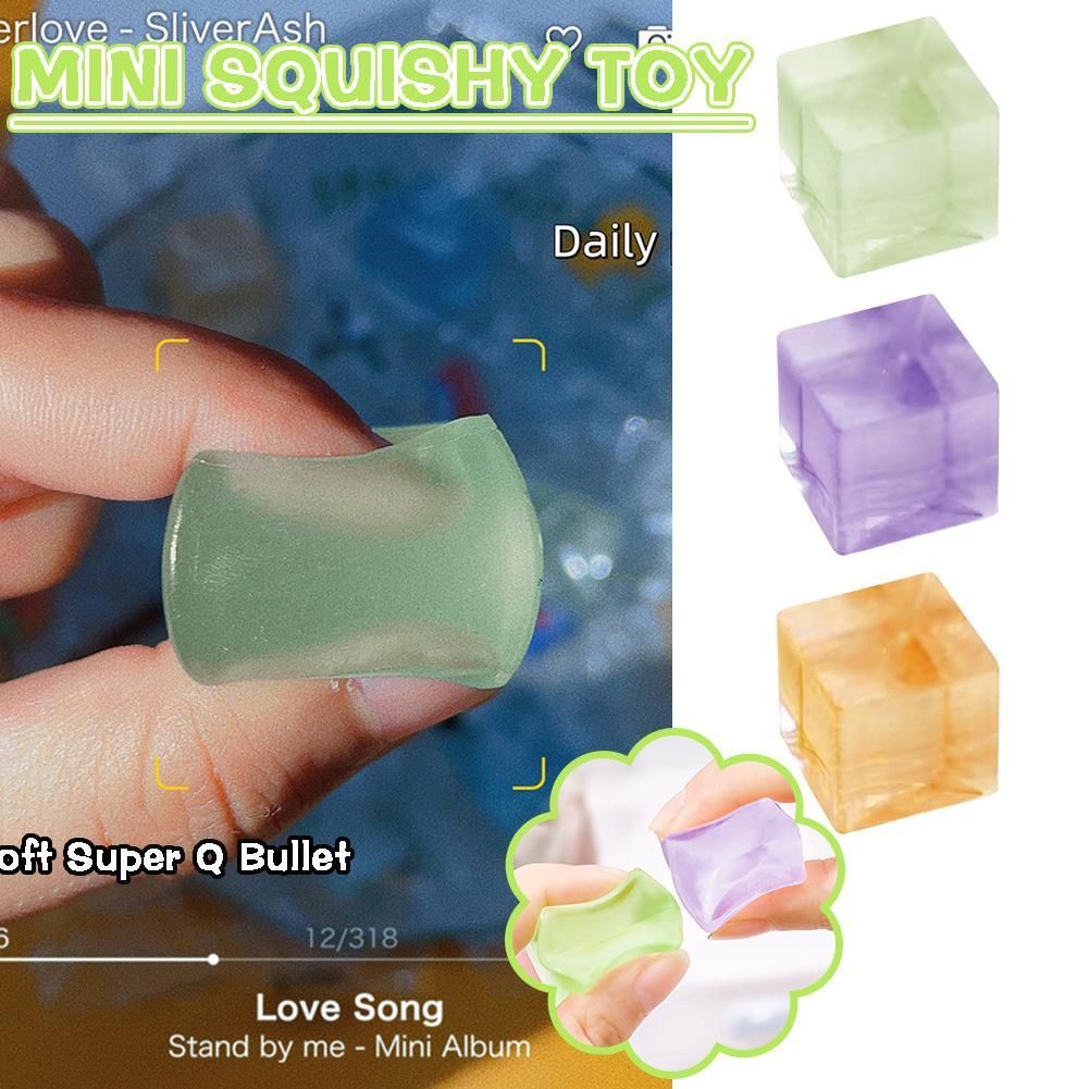 Squeeze Toy Ice Simulation Cube Mini Mochi Stress Ball Relief For Anxiety D5W *σ