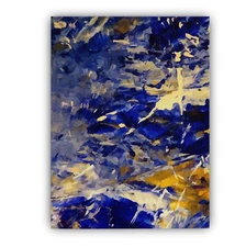 Blue Nights Framed Canvas Stretched Ready to Hang 50x40 Home decor Gift.