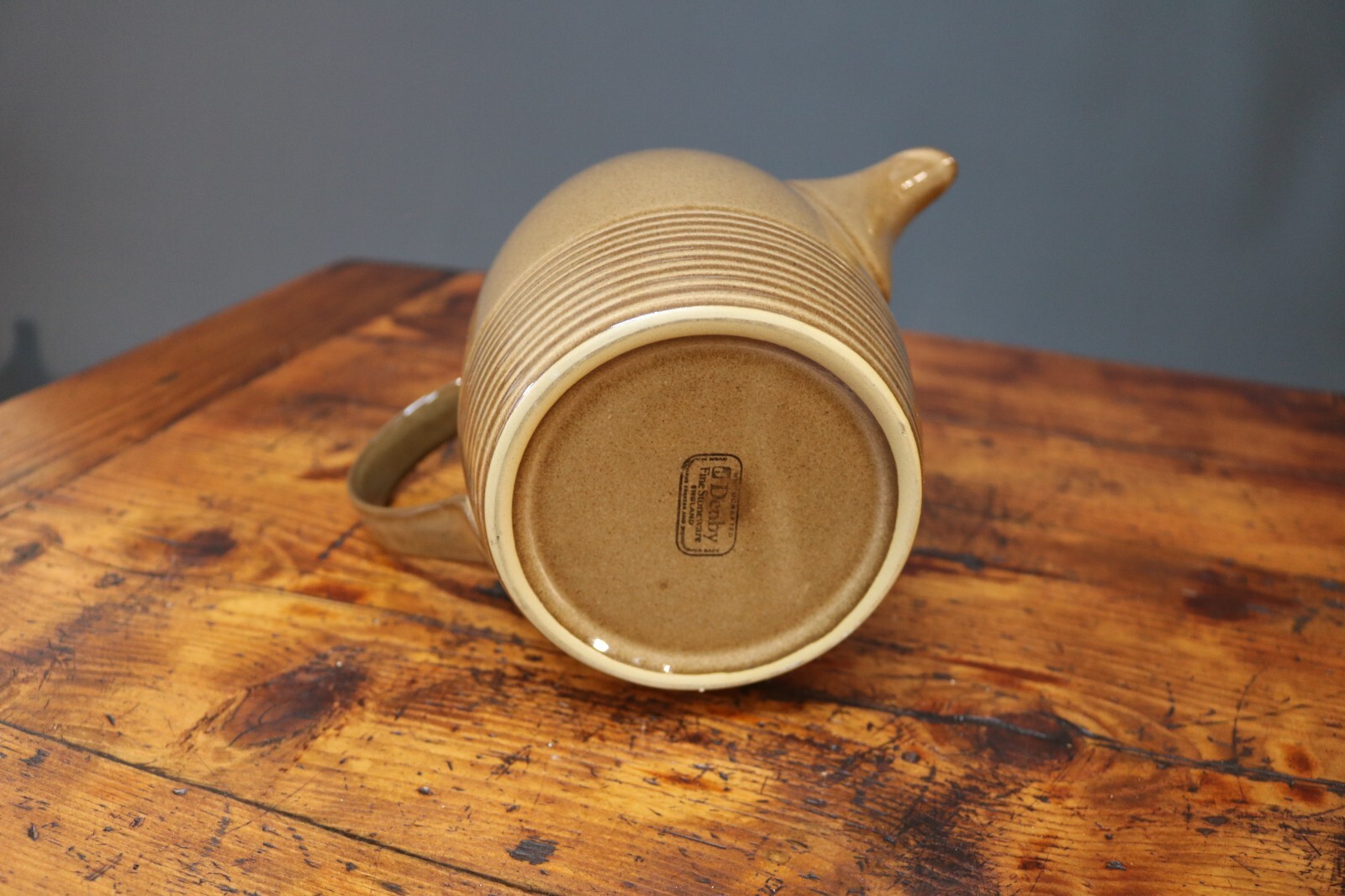 Denby Pampas Coffee Pot Stoneware Vintage England Brown & Cream eBay