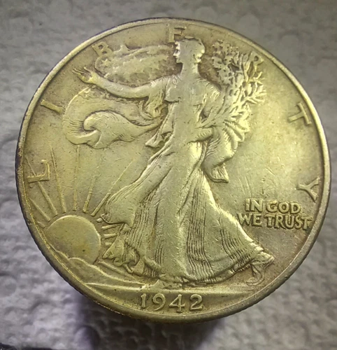 1942 D Liberty Walking Silver Half Dollar in Very Fine Condition. -#0024