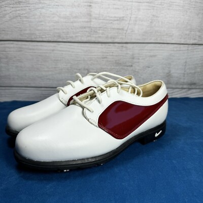 NIKE GOLF SHOES Womens VERDANA WHITE RED LEATHER