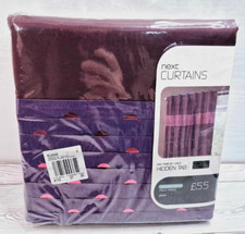 Next Pair Hidden Tab Top Curtains Size Width 59-83”/ 72" Drop - Purple -