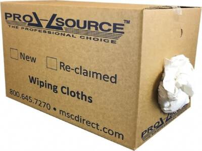 25 Lb Box PRO-SOURCE Reclaimed White Cotton T-Shirt Cloth Shop Rags