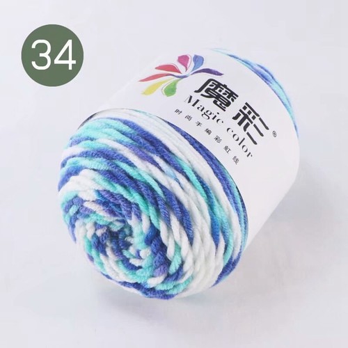 Handmade Crochet Cotton DIY Sweater Cotton Wool Ball Rainbow Scarf Thread - Picture 47 of 48