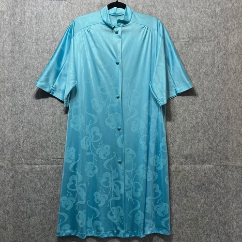 Vintage 70s Vanity Fair Robe House Coat Lounger Cover Up Floral Print Medium - Picture 6 of 9