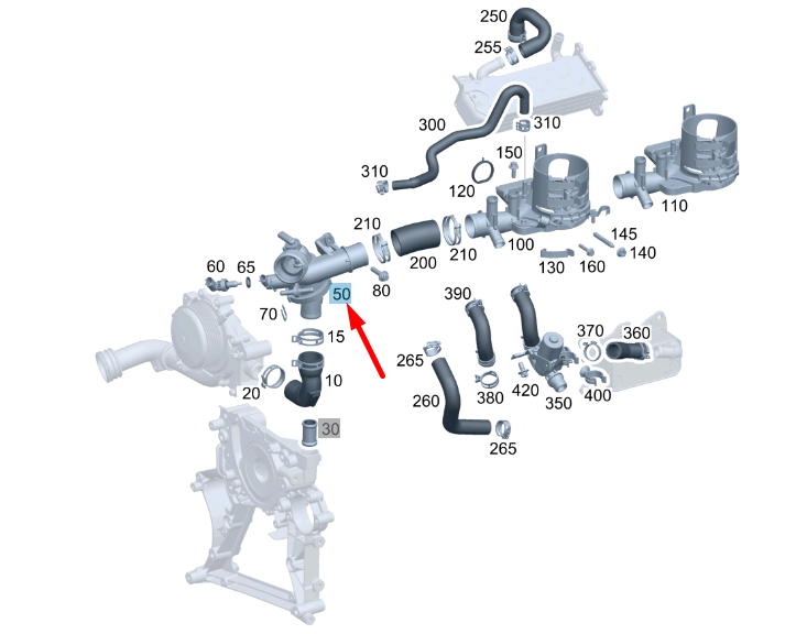 Neu MERCEDES-BENZ C W204 Thermostat A6512001600 Original