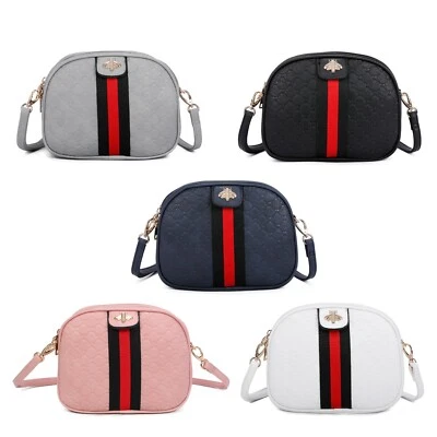 GLMMD Women Vegan Leather Smart Bee Cross Body Triple zipped Messenger Shoulder Bag UK