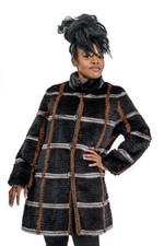 Clearance! Gorgeous Reversible Plaid Mink Fur Stroller - Size 12