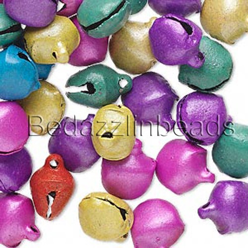Lot of 100 10mm 3/8 inch Steel Craft Jingle Bells With Loop Use as
