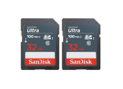 32GB Sandisk Ultra SDHC Memory Card Class 10 (SDSDUNR-032G-GN3IN) Shock Proof x2