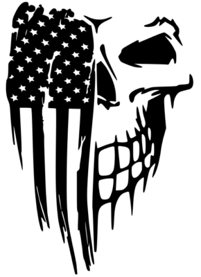Skull Flag Motorcycle helmet decal. 8inch Fit Honda Suzuki Yamaha