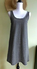 Madewell Coal Black White Striped Tank Mini Dress Excellent size S