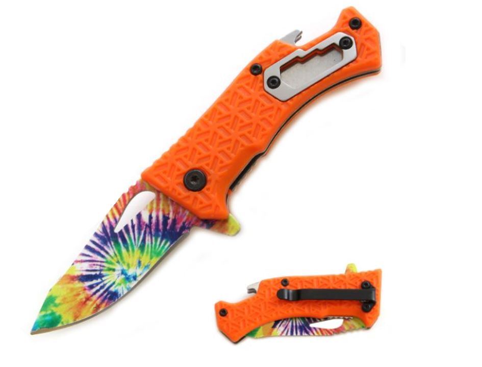 Rainbow Color Blade Small Spring Assisted Folding Pocket Knife Bottle