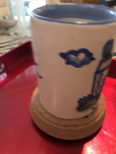 Mary A. Hadley Hand Painted Art Pottery Farm House /Clipper Ship Mug. “All Gone” - Picture 4 of 9