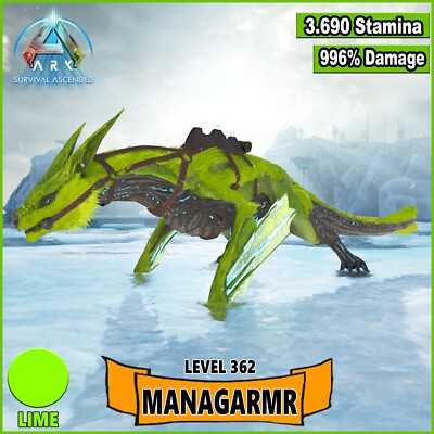 Ark Survival Ascended Official PVE - Lime Managarmr - Mana Level 362 TOP  