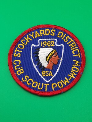 Stockyards District Cub Scout Pow-Wow 1962 Patch BSA Boy Scouts Of America NEW