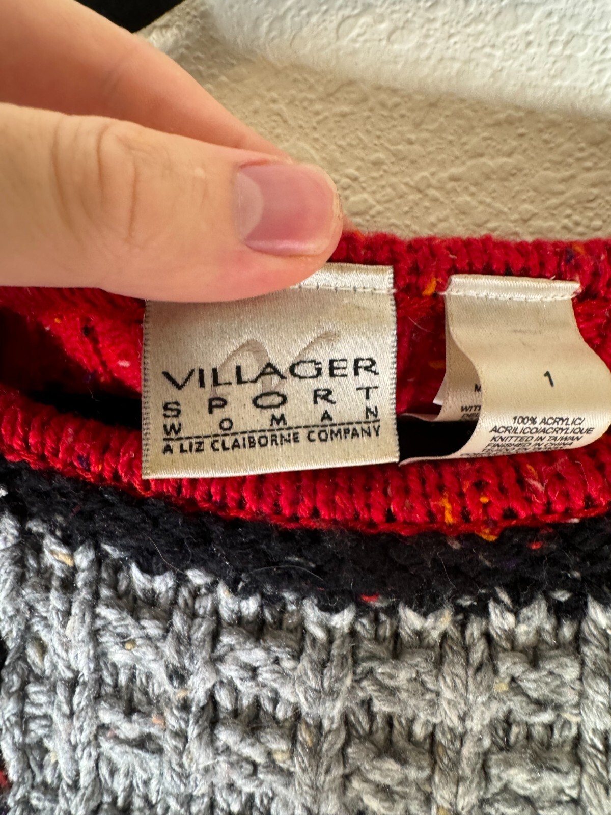 Unique Chunky Knit Checkered Patchwork Winter Chr… - image 4